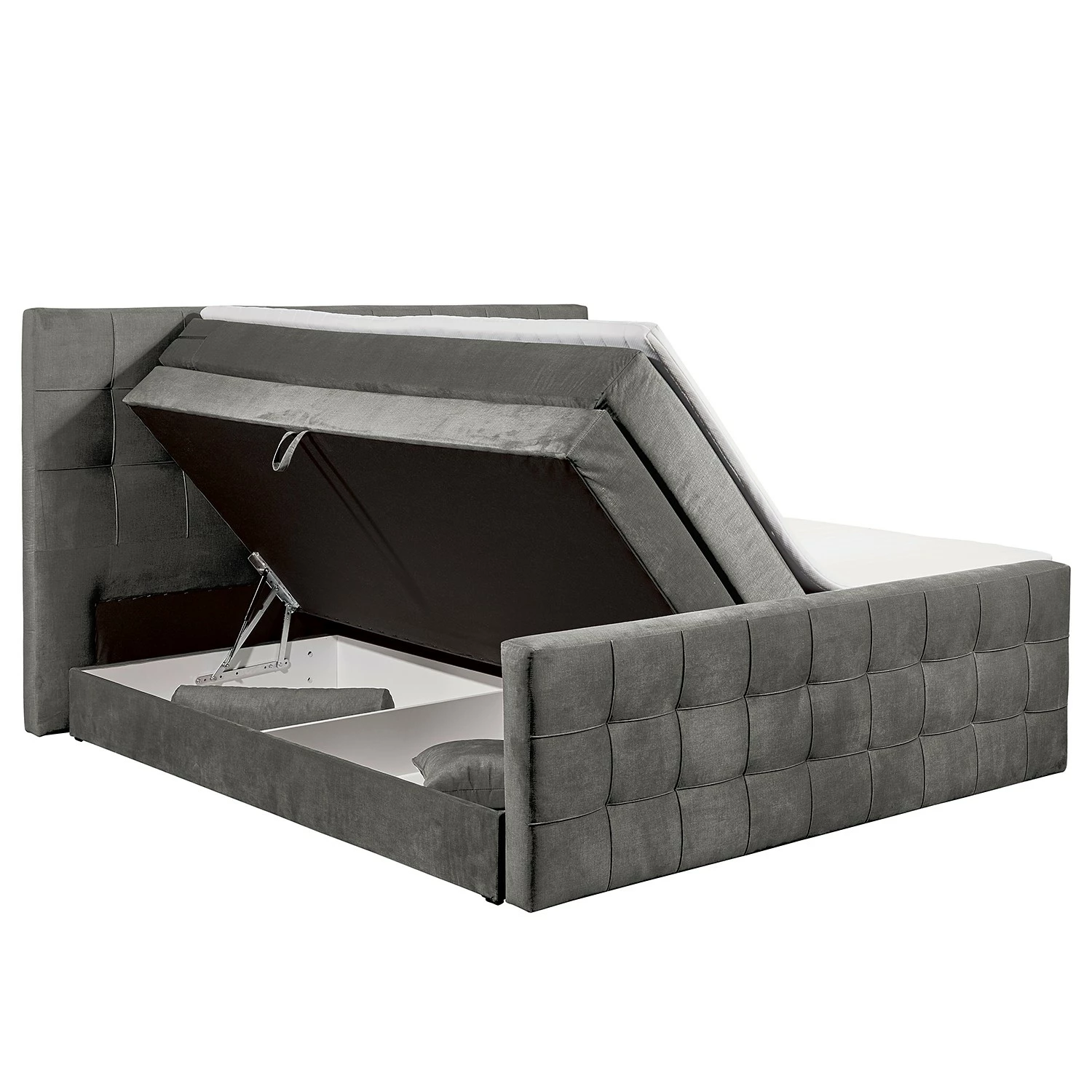 Loftscape Boxspringbett Bellwood - inkl. Kopfteil - Anthrazit - 160 x 200cm – Bild 5