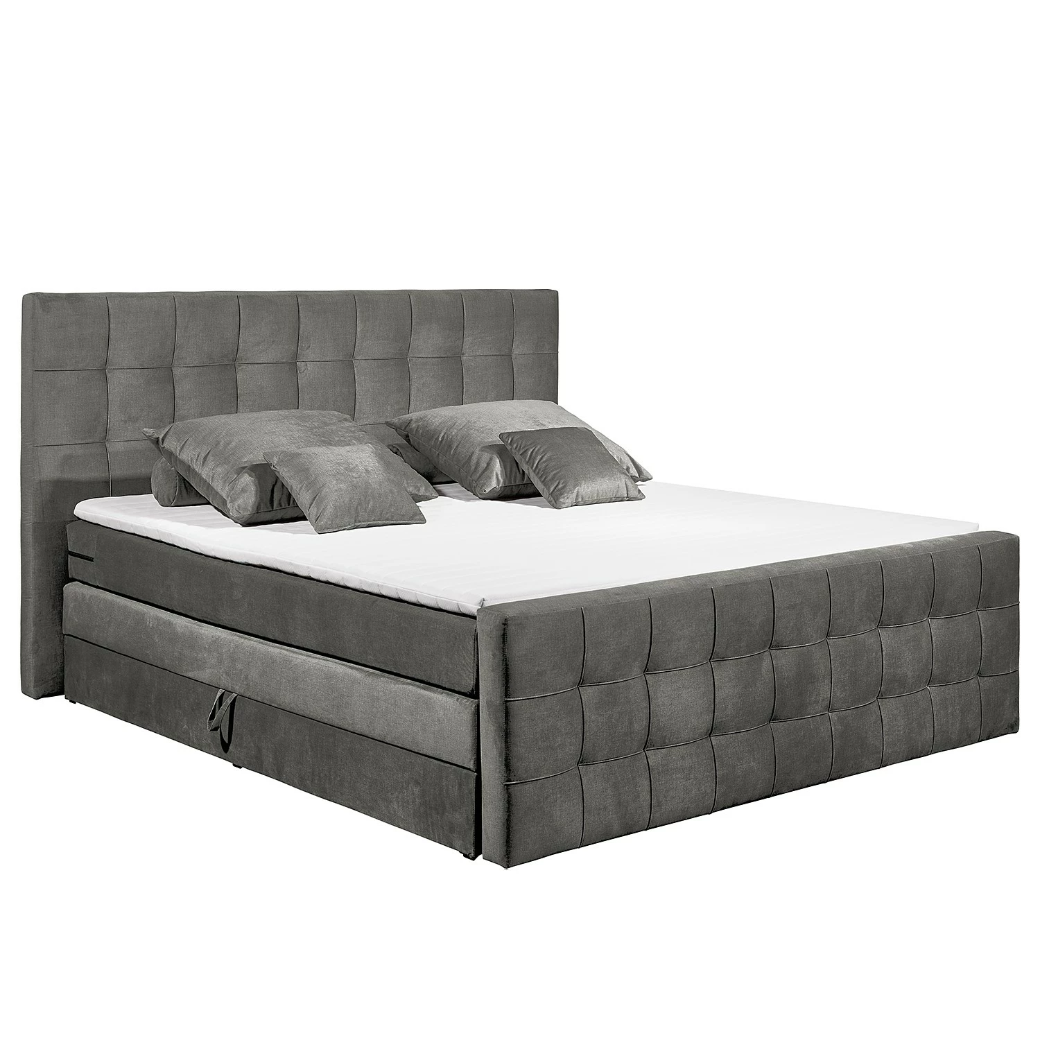 Loftscape Boxspringbett Bellwood - inkl. Kopfteil - Anthrazit - 160 x 200cm – Bild 4