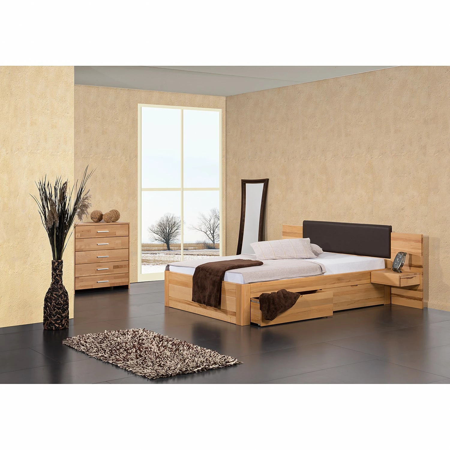 Neue Modular Massivholzbett Parma III - Massivholz Kernbuche - 160 x 200cm – Bild 2