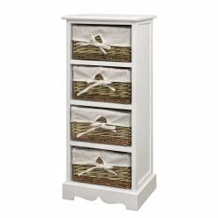 Ridgevalley Kommode Russy - WeiĂź / Hellbraun - 33 x 76 cm