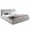 Meise.möbel Polsterbett Atesio II - inkl. Kopfteil in Kissenoptik und Bettkasten - Lichtgrau