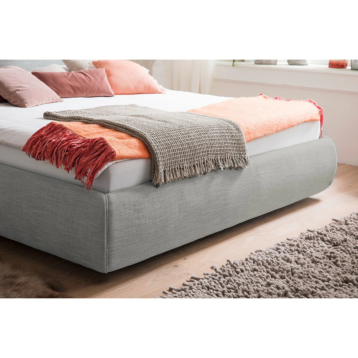 Meise.möbel Polsterbett Atesio II - inkl. Kopfteil in Kissenoptik und Bettkasten - Lichtgrau – Bild 11