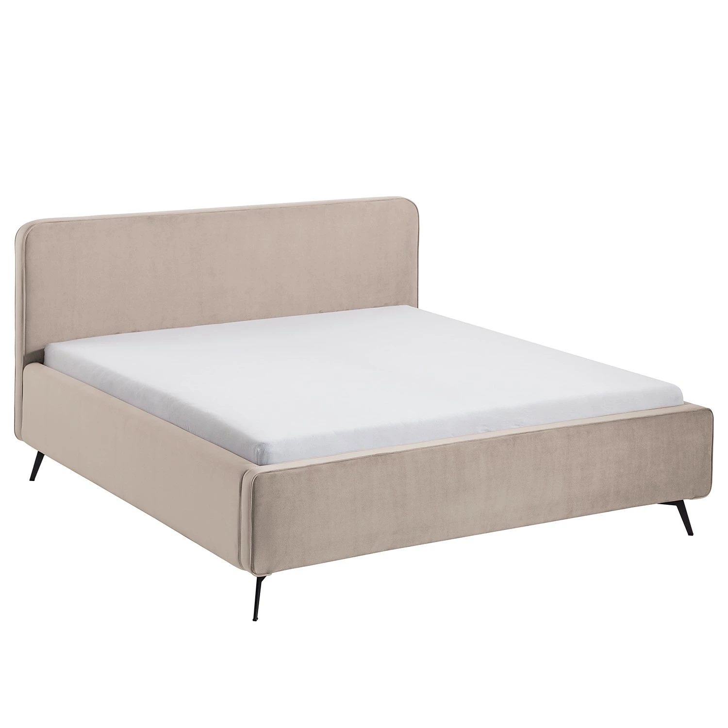 Mørteens Polsterbett Karelia II - Samt Ravi: Beige - 180 x 200cm - Ohne Stauraum – Bild 2