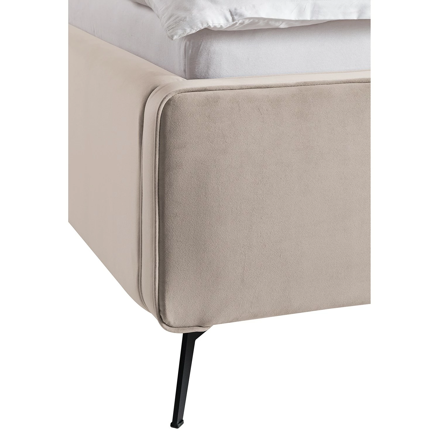 Mørteens Polsterbett Karelia II - Samt Ravi: Beige - 180 x 200cm - Ohne Stauraum – Bild 9