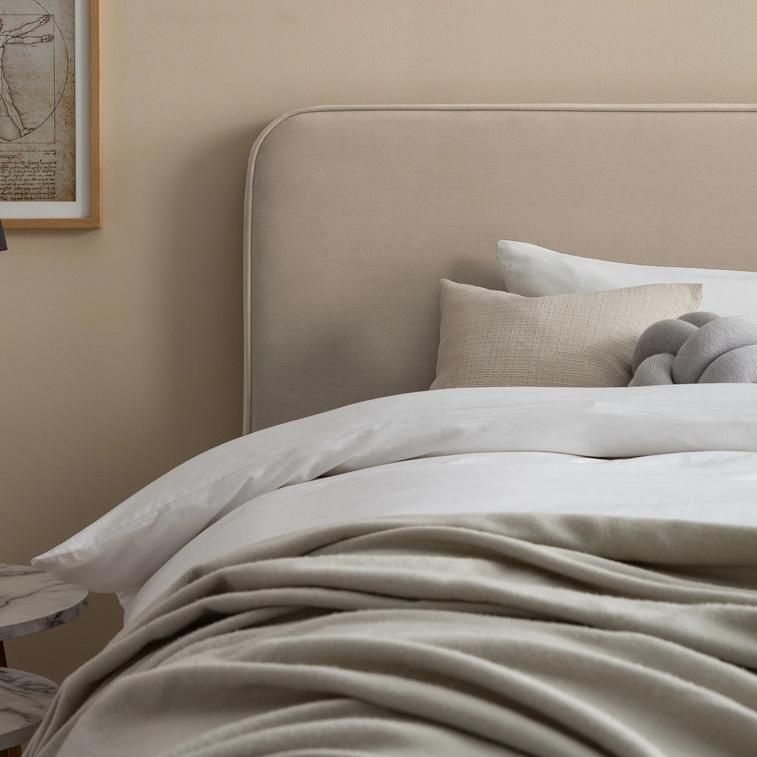 Mørteens Polsterbett Karelia II - Samt Ravi: Beige - 180 x 200cm - Ohne Stauraum – Bild 13