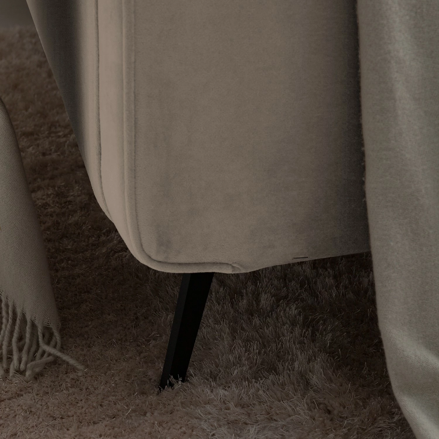 Mørteens Polsterbett Karelia II - Samt Ravi: Beige - 180 x 200cm - Ohne Stauraum – Bild 15