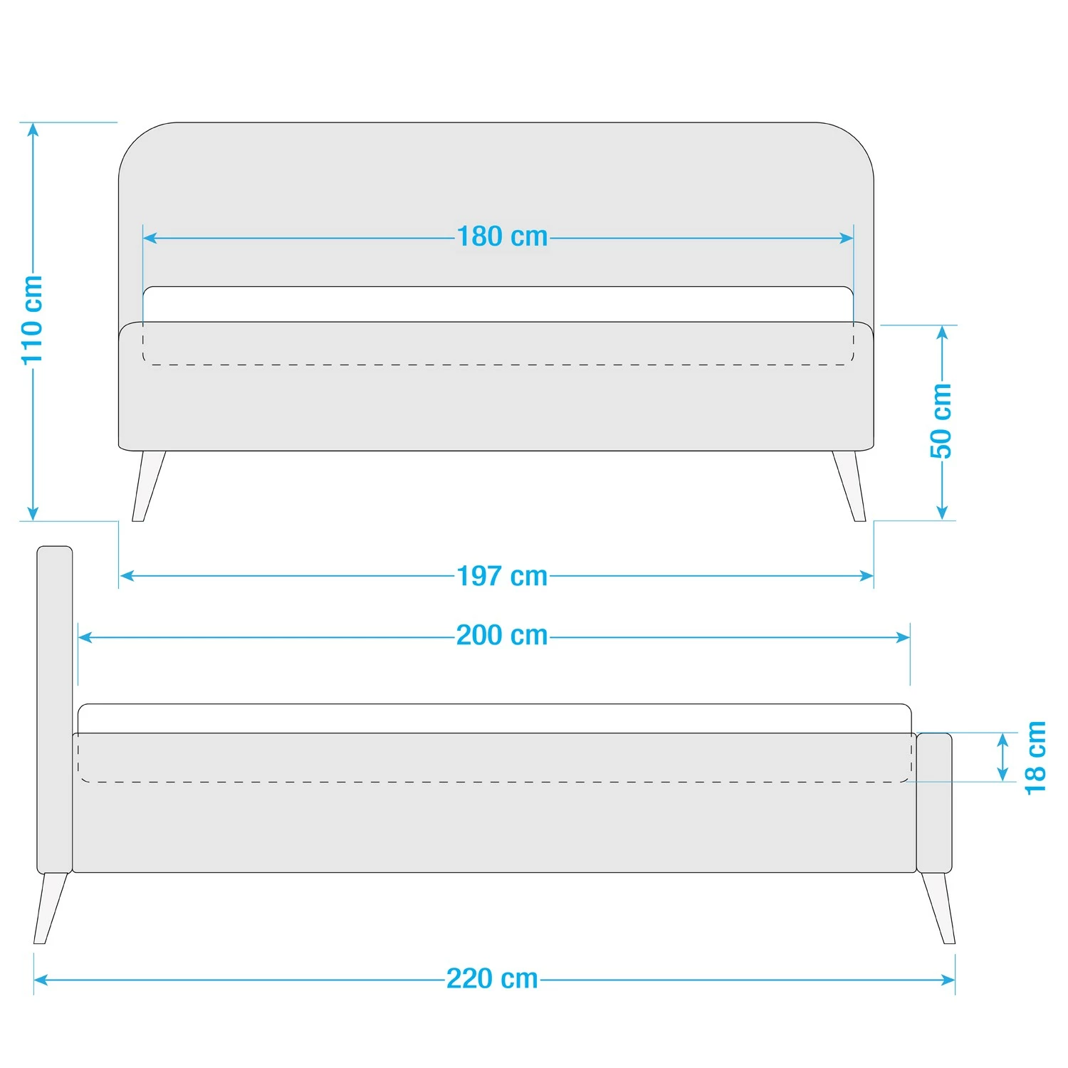 Mørteens Polsterbett Karelia II - Samt Ravi: Beige - 180 x 200cm - Ohne Stauraum – Bild 17
