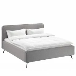 Mørteens Polsterbett Karelia I - Strukturstoff Mali: Grau - 180 x 200cm - Ohne Stauraum