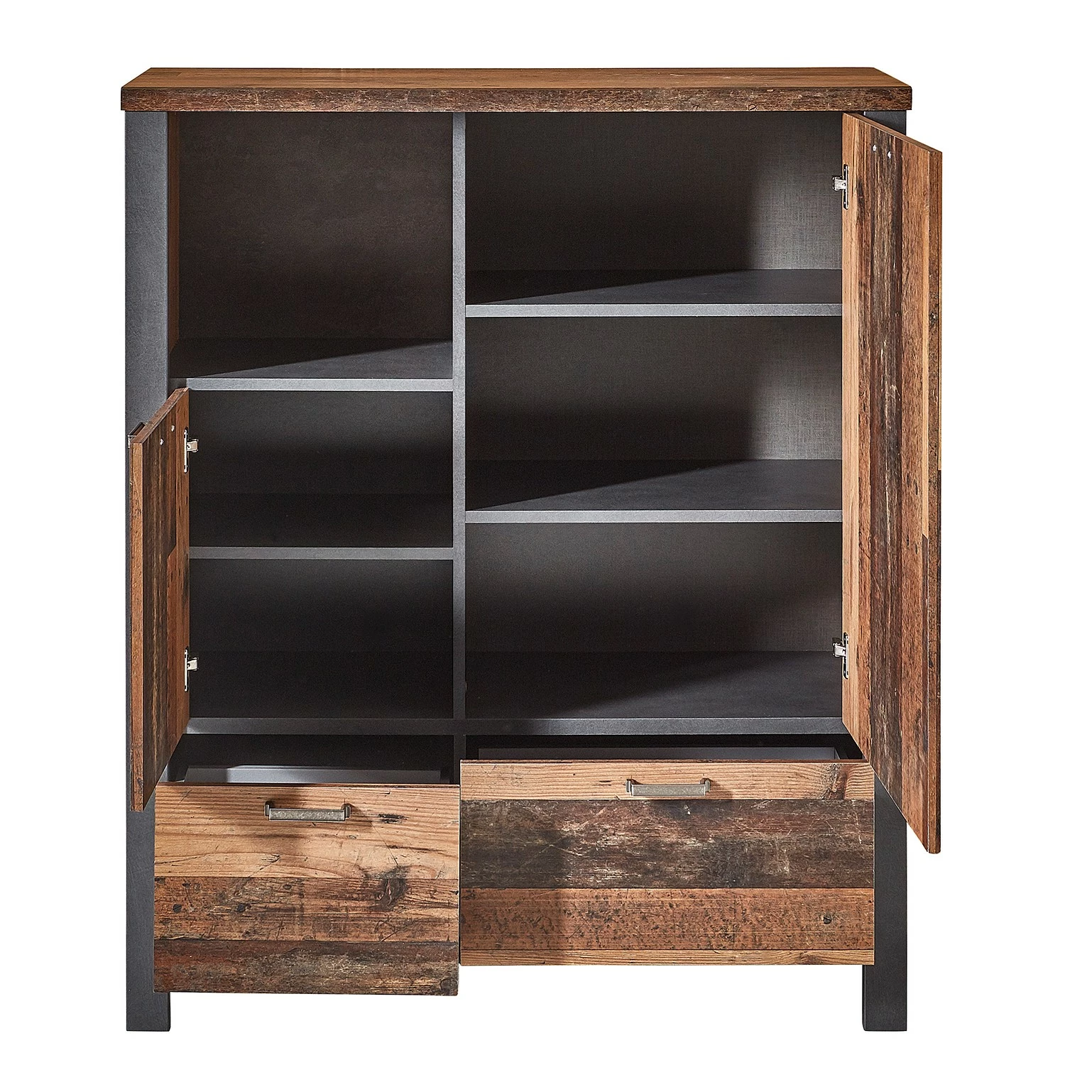 Red Living Kommode Blackpool - Altholz Dekor / Grau – Bild 2