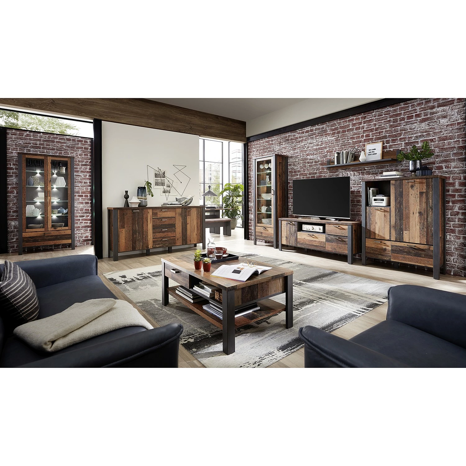 Red Living Kommode Blackpool - Altholz Dekor / Grau – Bild 3