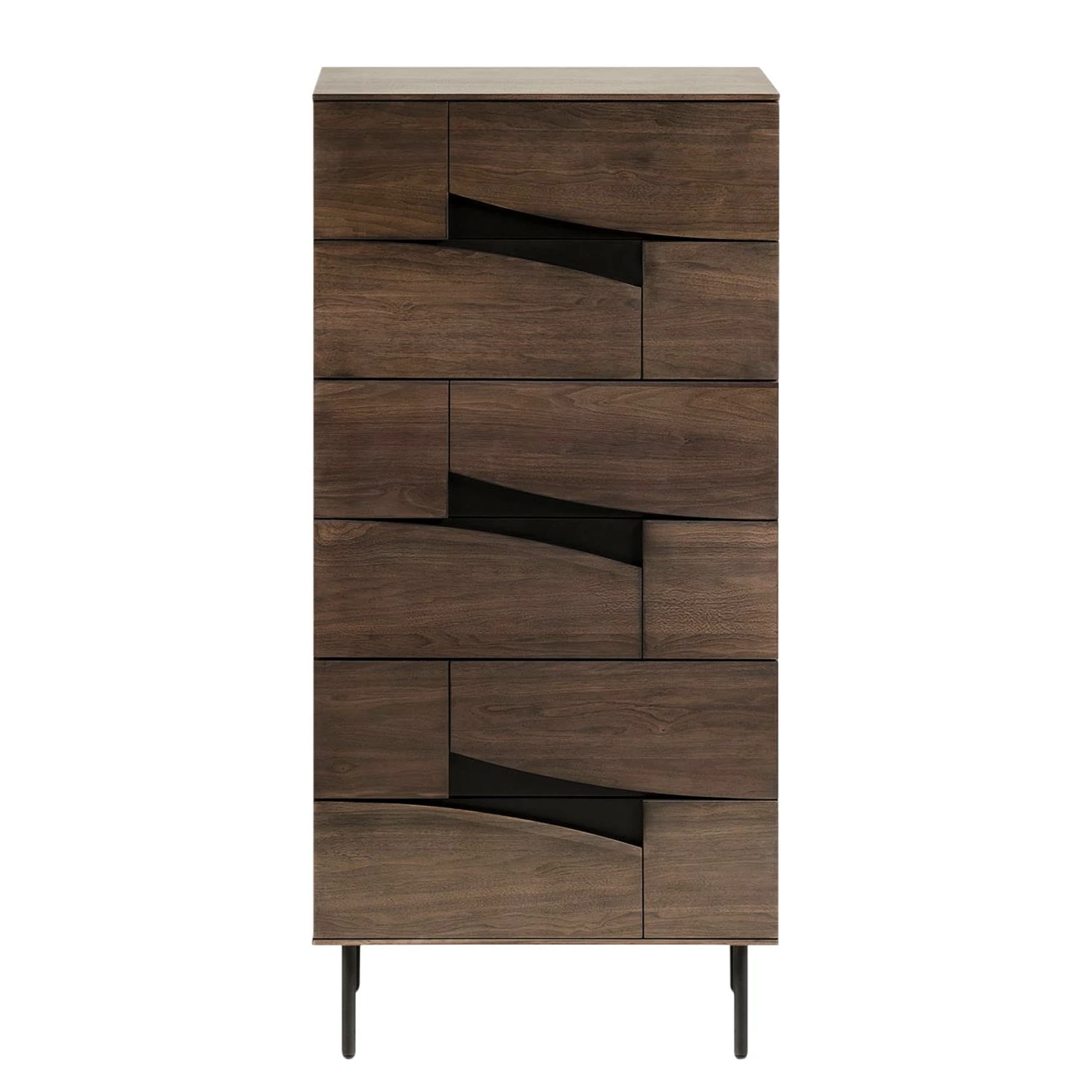 Red Living Kommode Kluuvi II - Echtholzfurnier - Walnuss / Schwarz – Bild 3