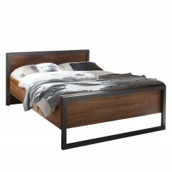 Ars manufacti Bett Marton - Eiche Stirling Dekor / Anthrazit - 140 x 200cm