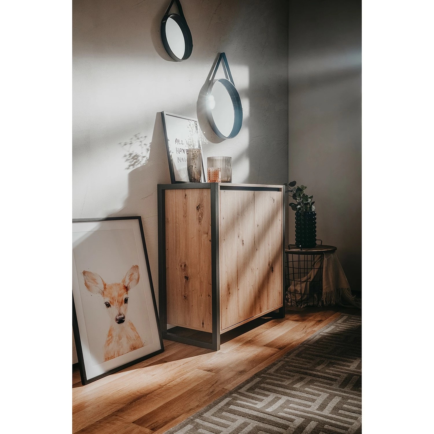 Red Living Kommode Denville I - Eiche Artisan Dekor / Anthrazit – Bild 3