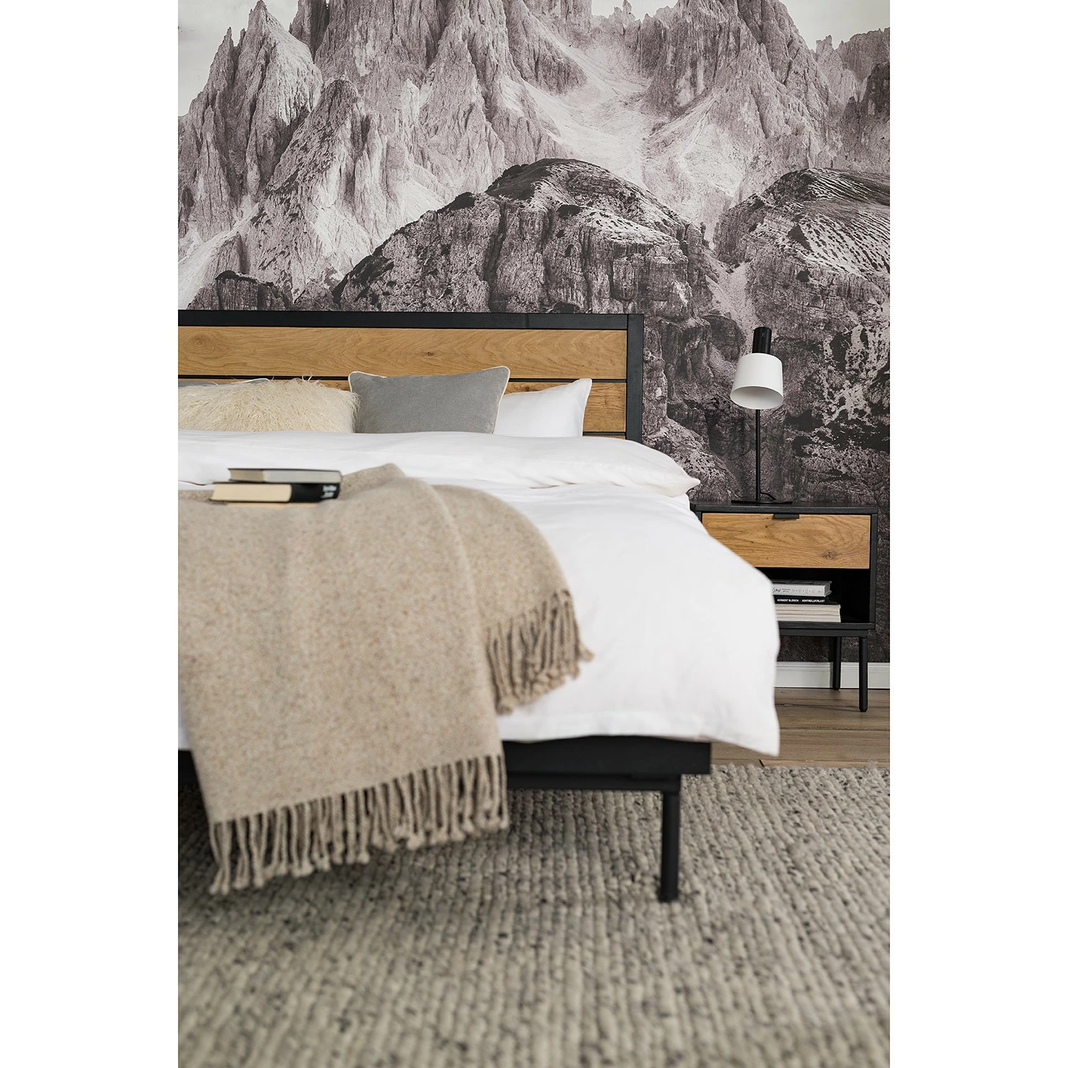 Studio Copenhagen Bettgestell Xavi - Echtholzfurnier - Eiche / Eiche Schwarz – Bild 3