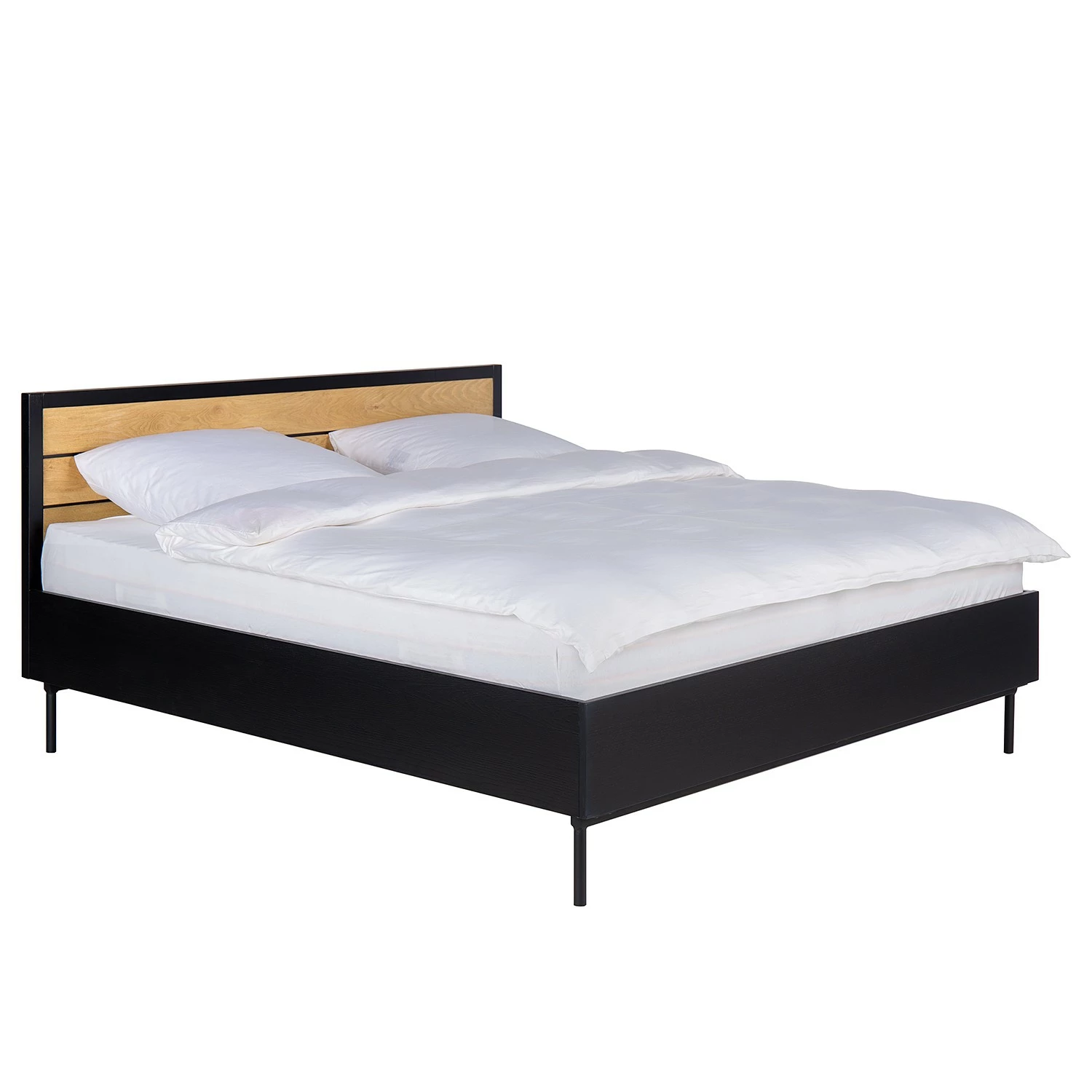 Studio Copenhagen Bettgestell Xavi - Echtholzfurnier - Eiche / Eiche Schwarz