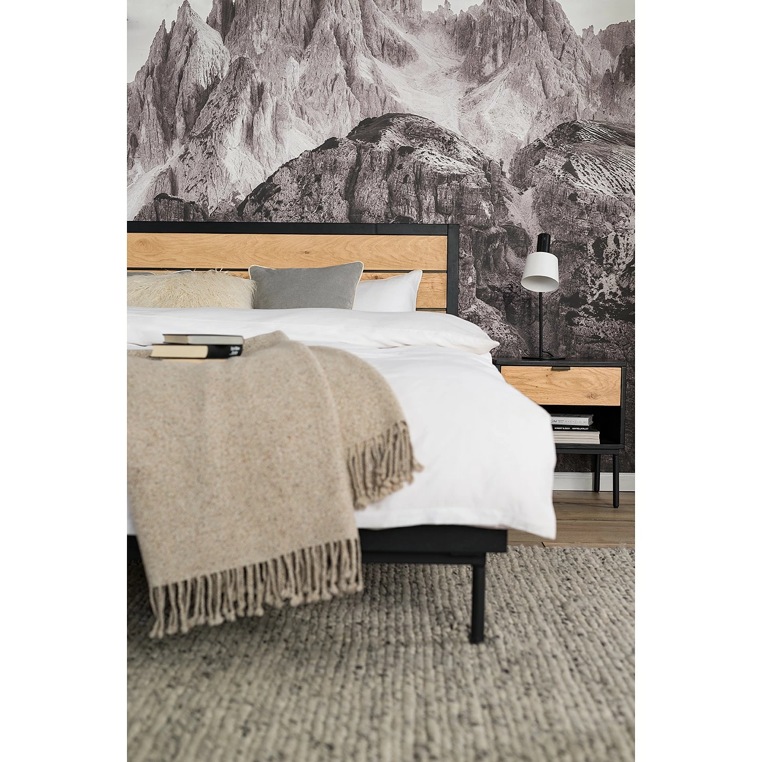 Studio Copenhagen Bettgestell Xavi - Echtholzfurnier - Eiche / Eiche Schwarz – Bild 10