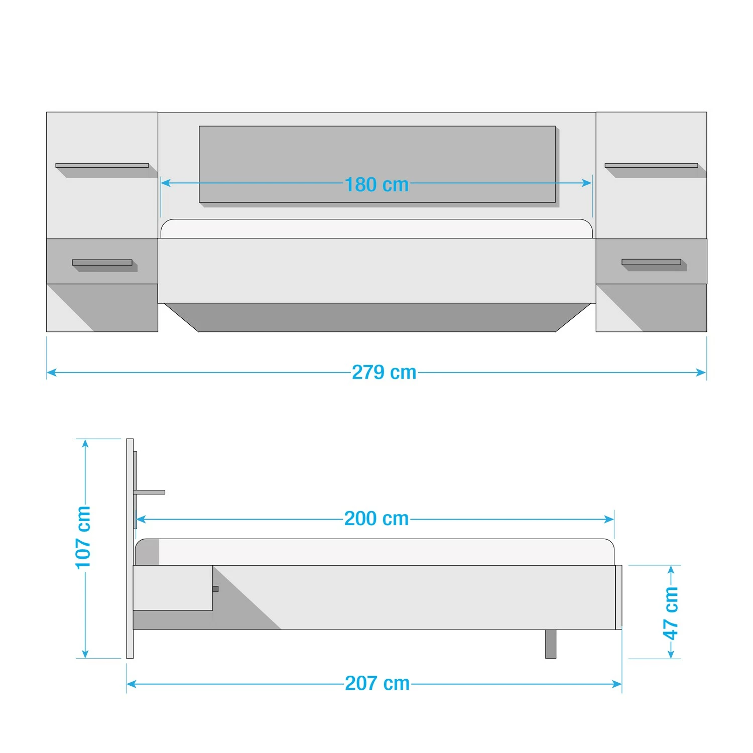 Rauch Orange Bett Boston-Extra - Grau – Bild 10
