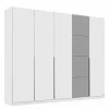 Rauch Orange Drehtürenschrank Bellezza - Alpinweiß / Grau - Breite: 226 cm
