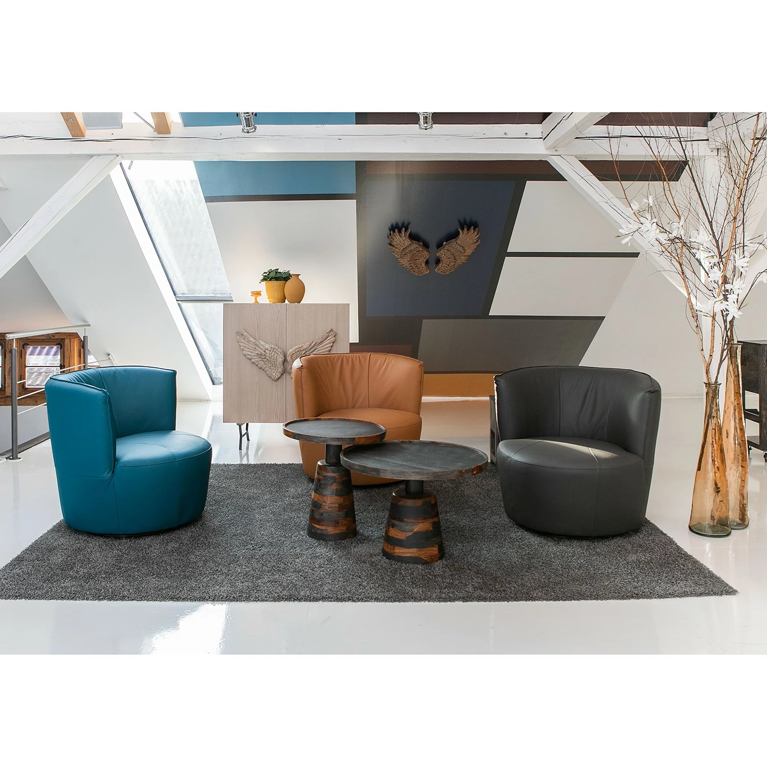 Red Living Kommode Loveland - Echtholzfurnier / Metall - Eiche Hell / Schwarz – Bild 2