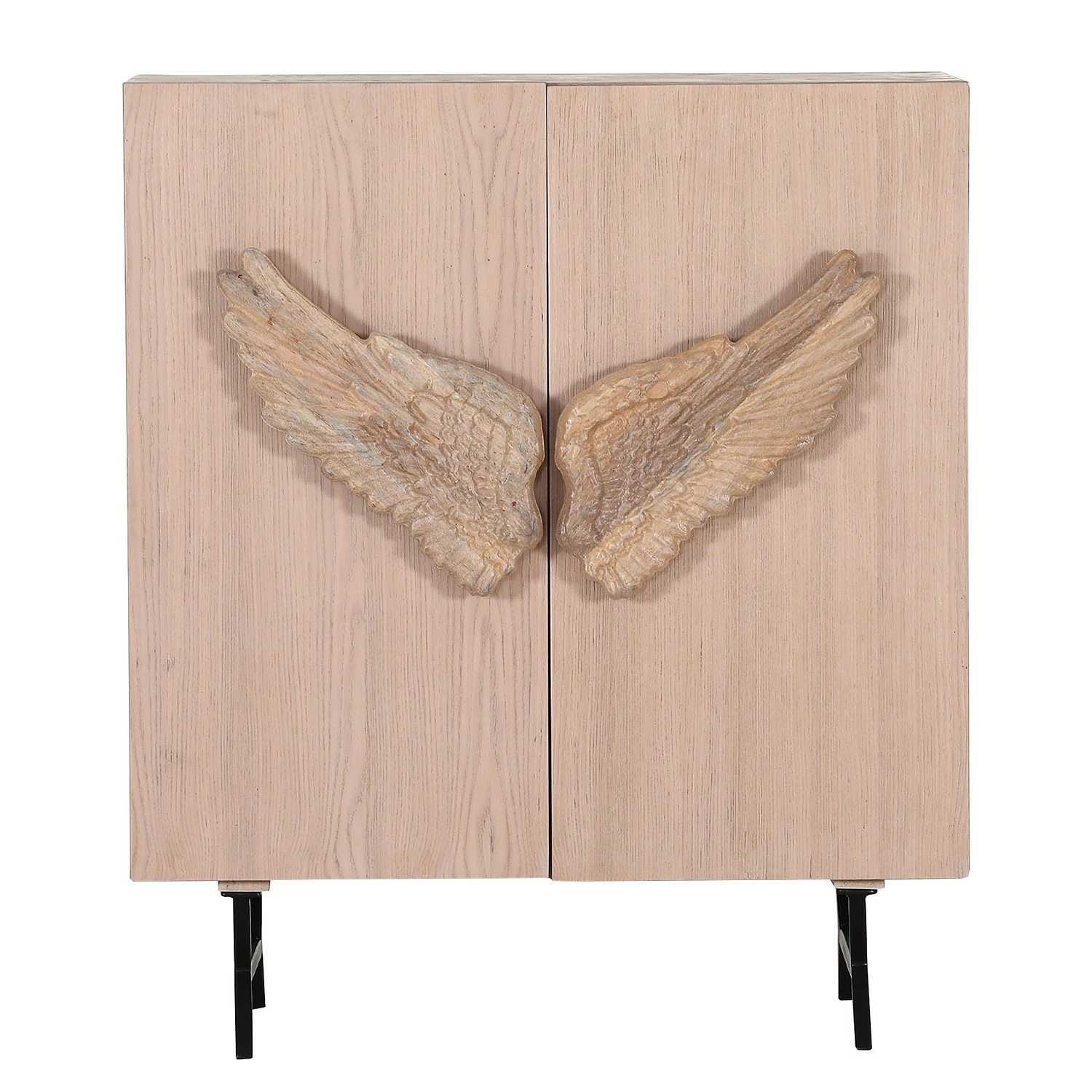 Red Living Kommode Loveland - Echtholzfurnier / Metall - Eiche Hell / Schwarz – Bild 3