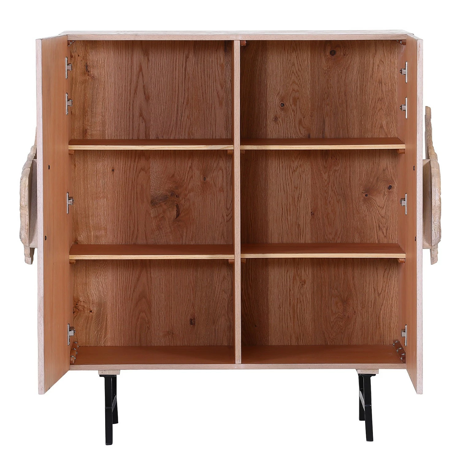 Red Living Kommode Loveland - Echtholzfurnier / Metall - Eiche Hell / Schwarz – Bild 4