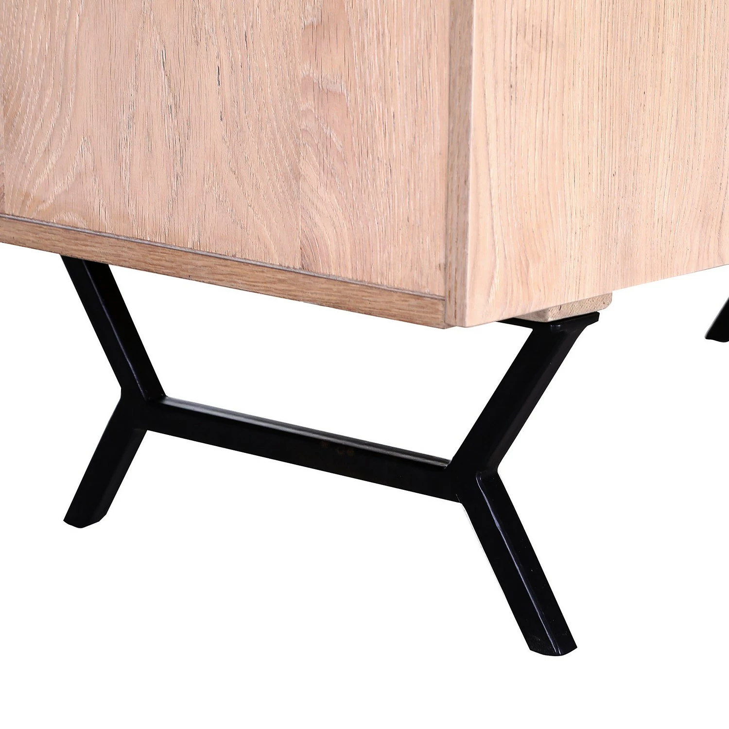 Red Living Kommode Loveland - Echtholzfurnier / Metall - Eiche Hell / Schwarz – Bild 5