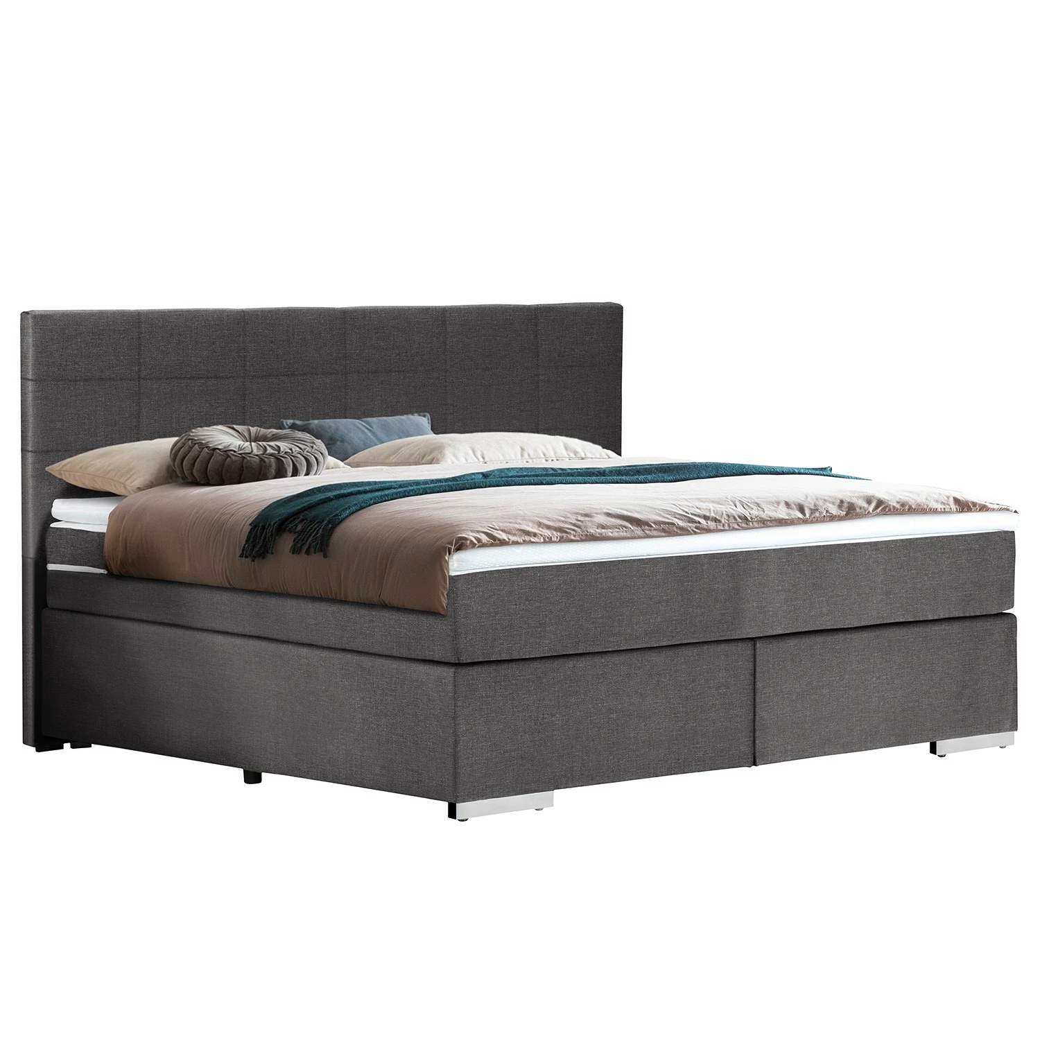 Cotta Boxspringbett Wellton - Dunkelgrau - 180 x 200cm
