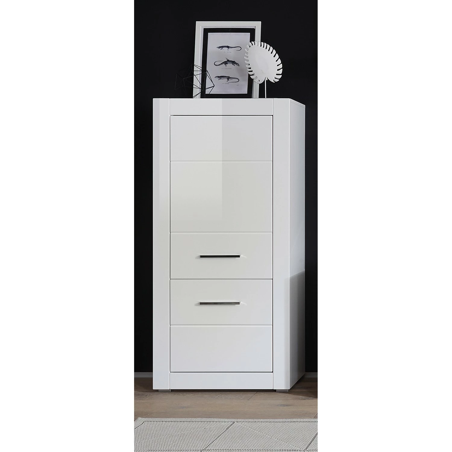 Loftscape Highboard Bricktown IV - Hochglanz Weiß / Matt Weiß – Bild 2