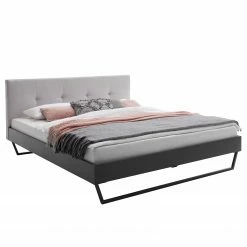 Meise.möbel Einzelbett Boston II - Anthrazit / Hellgrau - Breite: 186 cm - Kufen