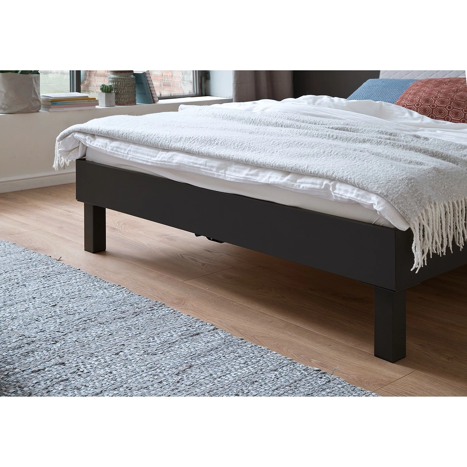 Meise.möbel Einzelbett Boston I - Anthrazit / Hellgrau - Breite: 185 cm - Eckig – Bild 4