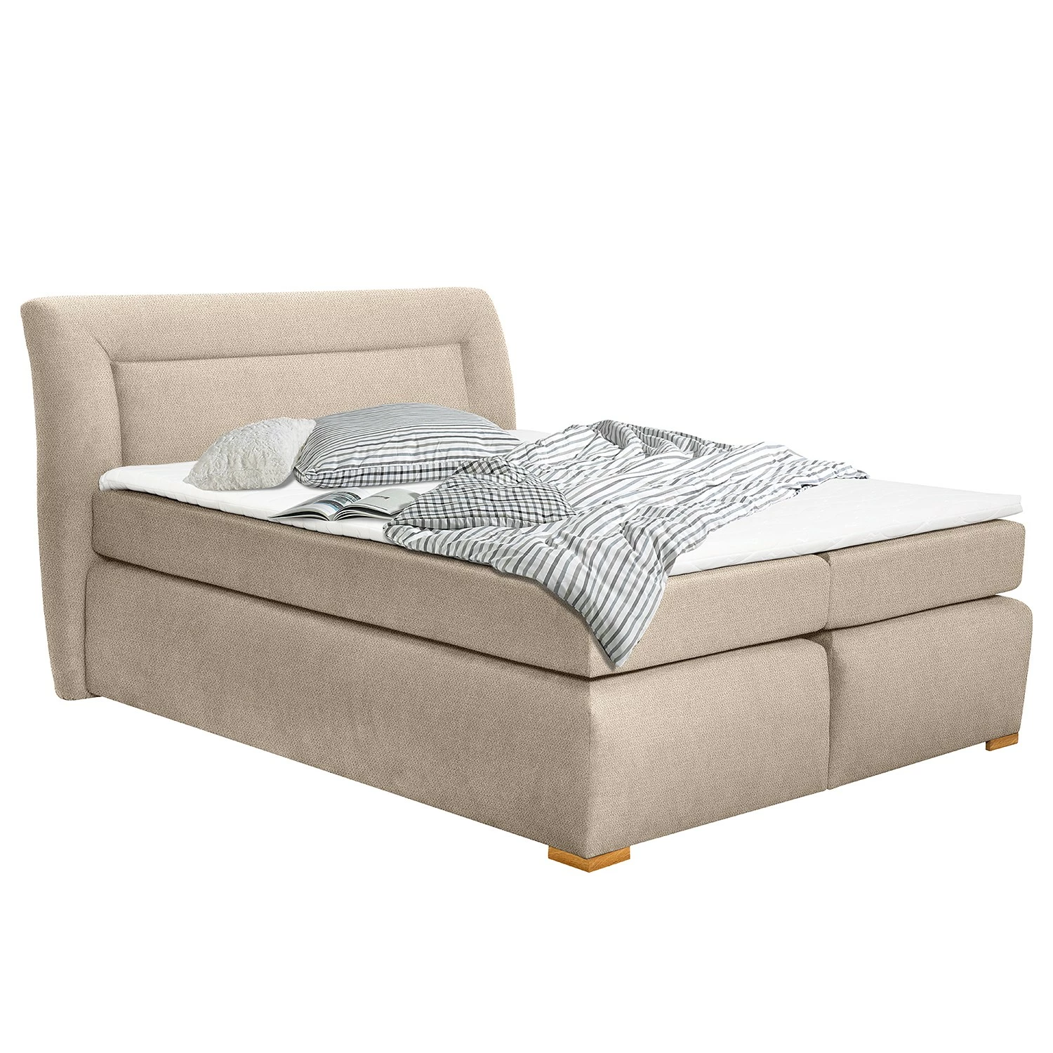 Loftscape Boxspringbett Mayville - Beige - 160 x 200cm