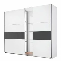 Rauch Blue Schwebetürenschrank Korbach - Alpinweiß / Graumetallic - Breite: 261 cm - Premium