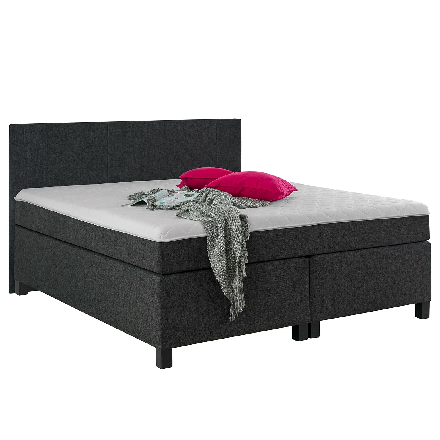 Loftscape Boxspringbett Saint Anne - Anthrazit - 180 x 200cm