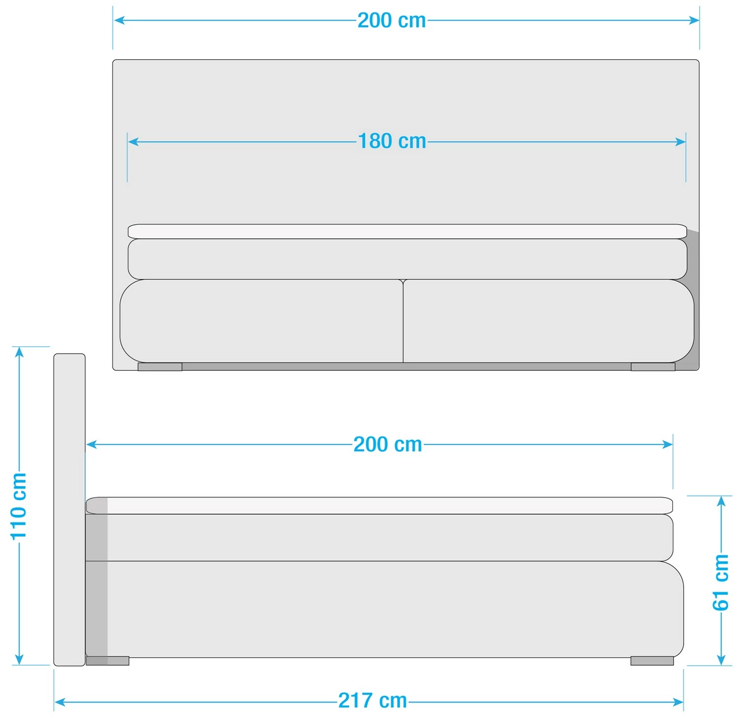 Loftscape Boxspringbett Bryant Township - Grau – Bild 7