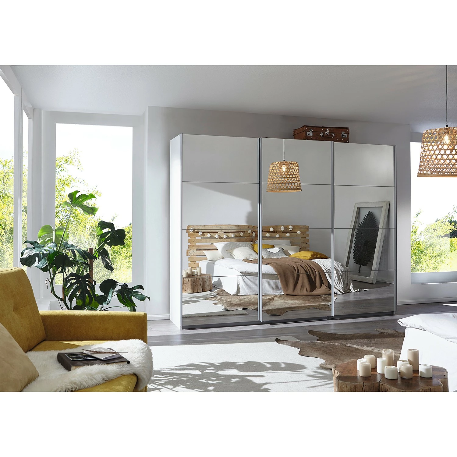 Rauch Orange Schwebetürenschrank Caracas I - Alpinweiß - Breite: 271 cm - Premium - 3 – Bild 2