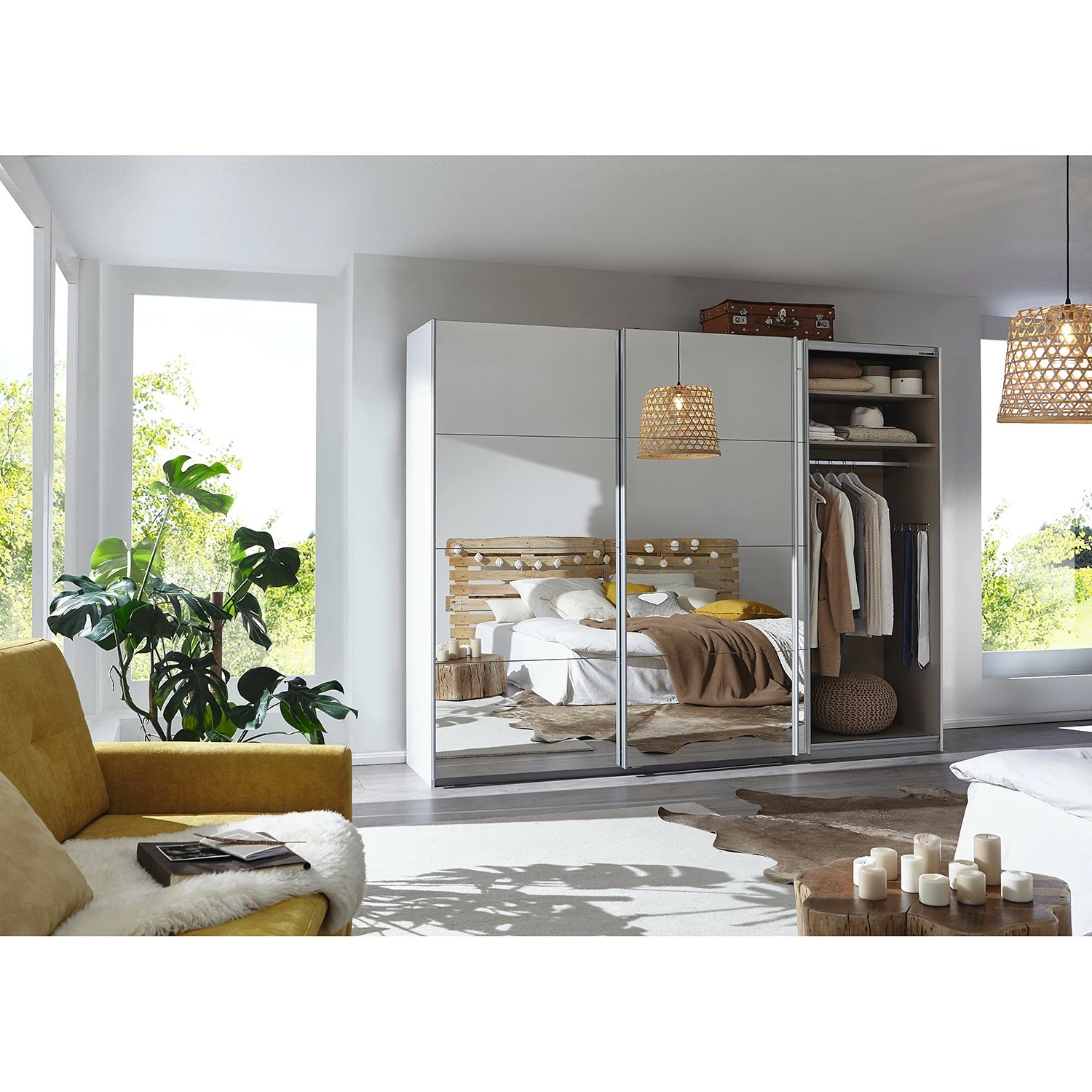 Rauch Orange Schwebetürenschrank Caracas I - Alpinweiß - Breite: 271 cm - Premium - 3 – Bild 3