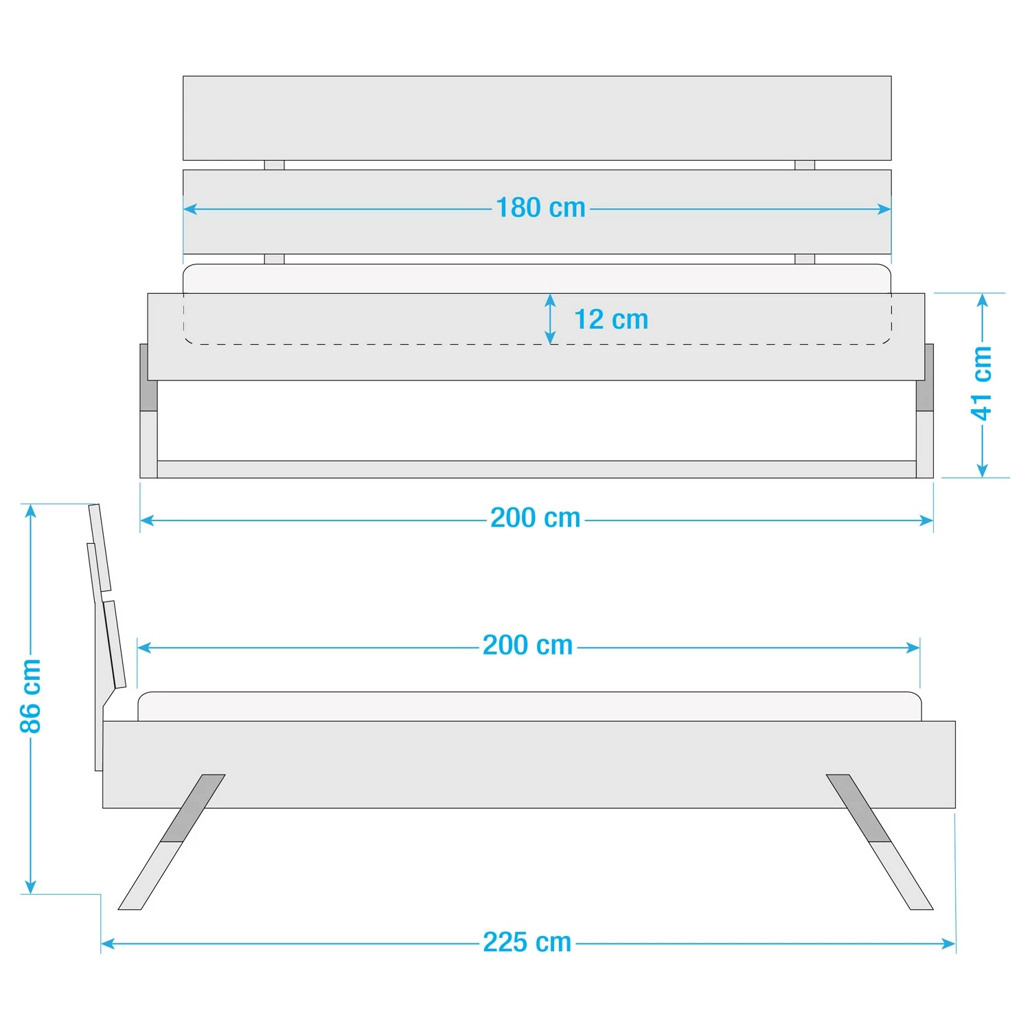 Loftscape Massivholzbett Wiko - 180 x 200cm – Bild 5