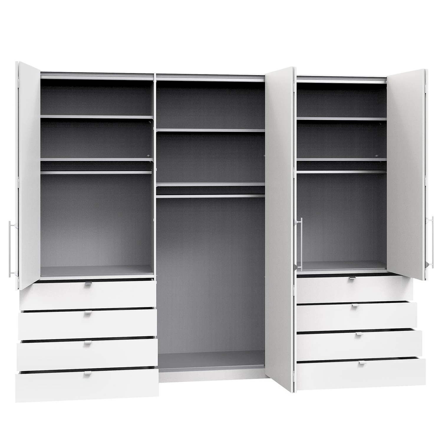 Wiemann Falttürenschrank Loft IV - Weiß - Höhe: 236 cm - Breite: 300 cm - Schublade außen – Bild 4