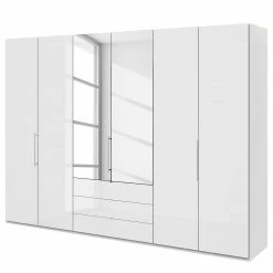Wiemann Falttürenschrank Loft III - Alpinweiß / Glas Weiß - Höhe: 216 cm - 2