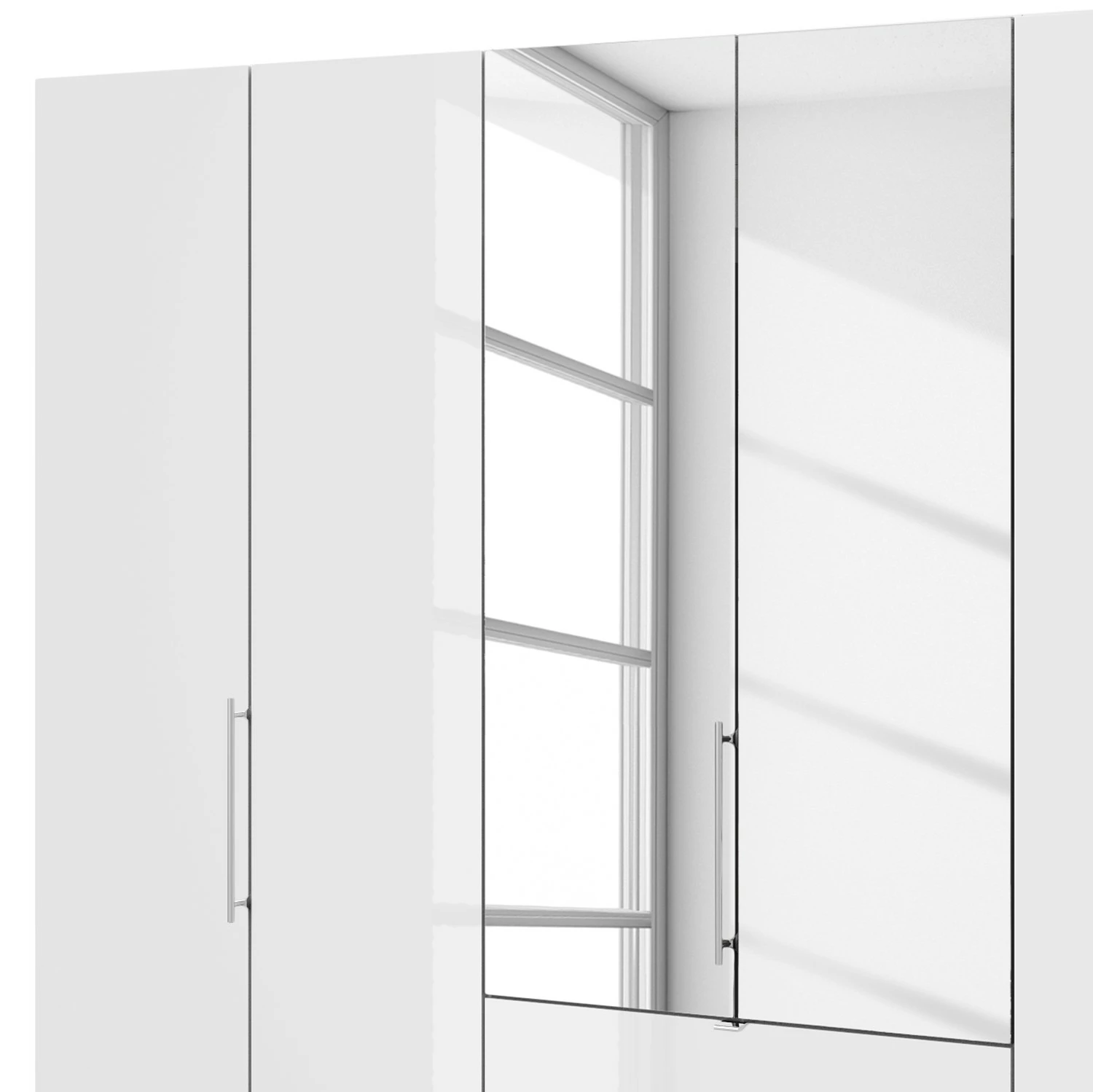 Wiemann Falttürenschrank Loft III - Alpinweiß / Glas Weiß - Höhe: 216 cm - 2 – Bild 4