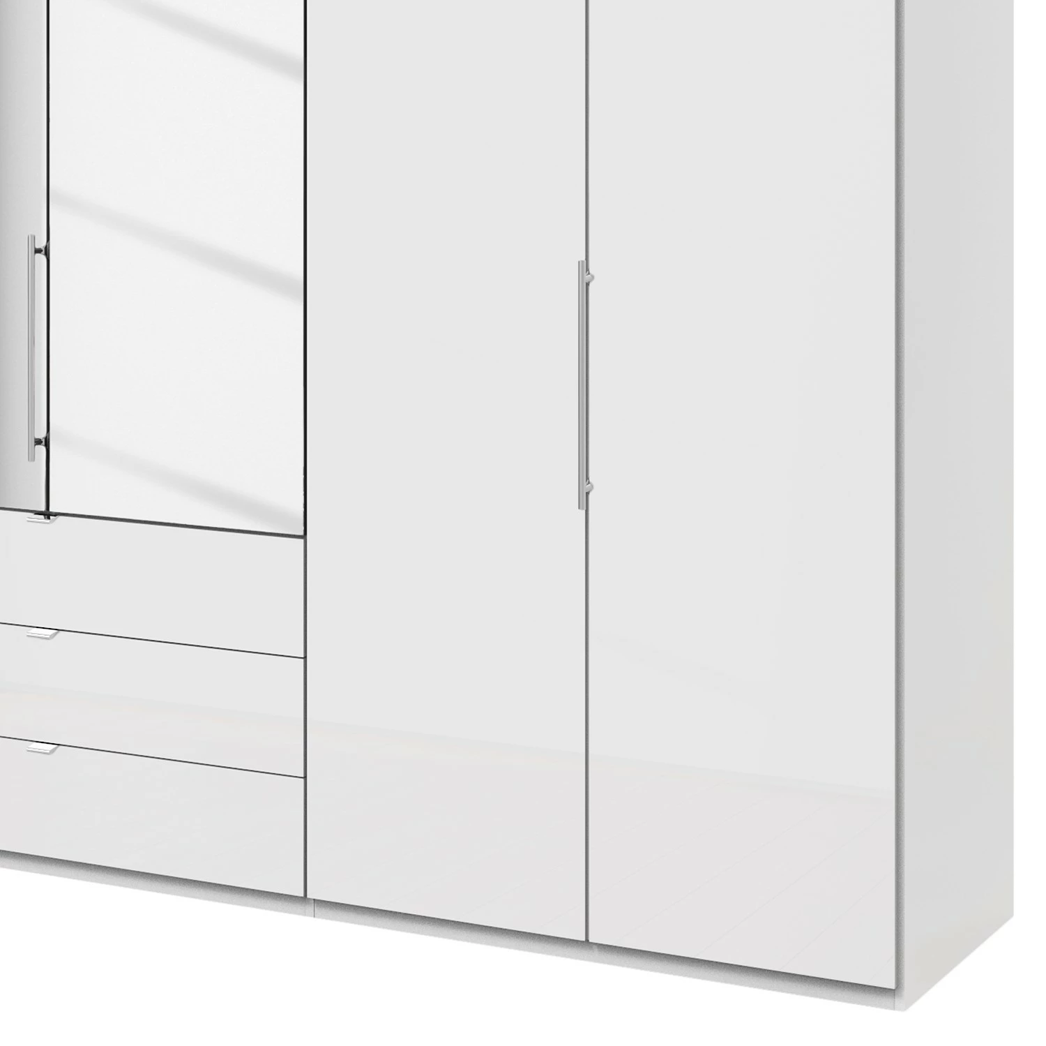 Wiemann Falttürenschrank Loft III - Alpinweiß / Glas Weiß - Höhe: 216 cm - 2 – Bild 5