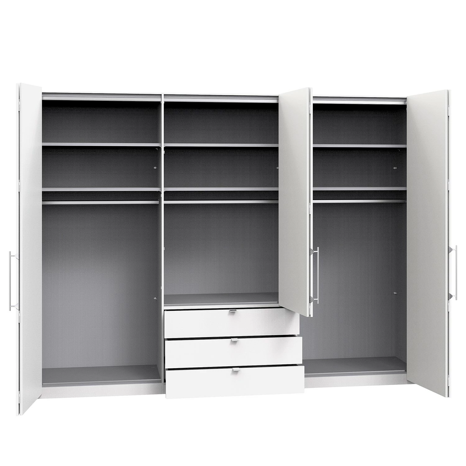 Wiemann Falttürenschrank Loft III - Alpinweiß / Glas Weiß - Höhe: 216 cm - 2 – Bild 9