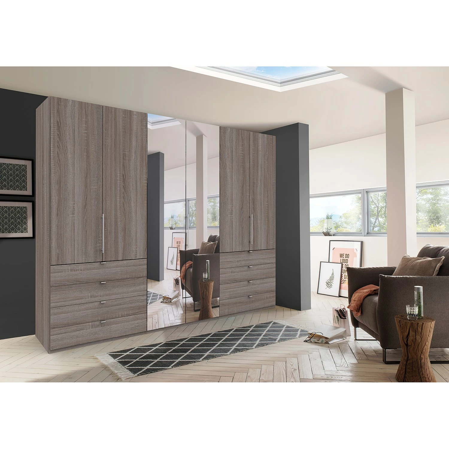 Wiemann Falttürenschrank Loft V - Trüffeleiche Dekor - Höhe: 236 cm – Bild 2