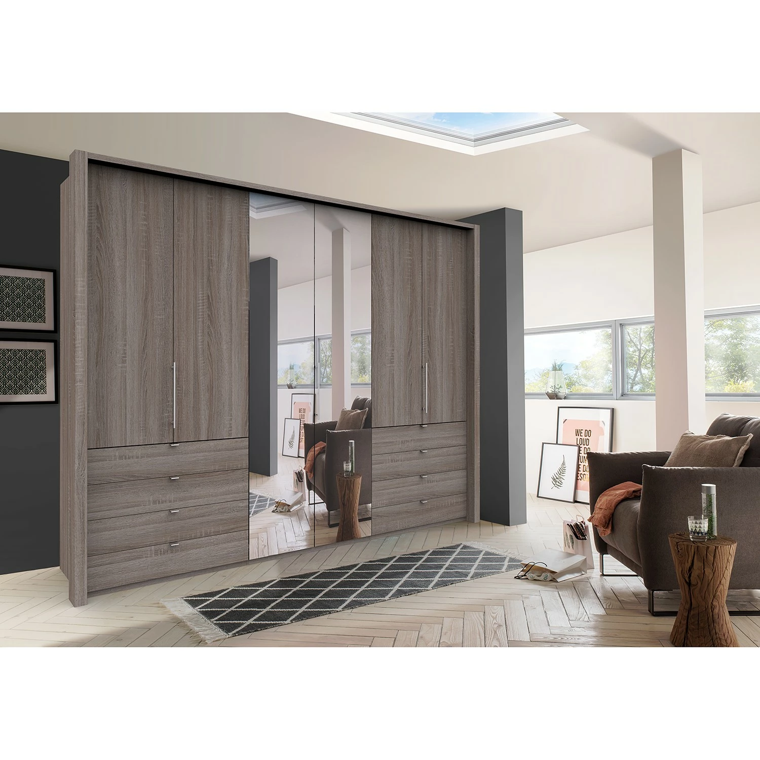 Wiemann Falttürenschrank Loft V - Trüffeleiche Dekor - Höhe: 236 cm – Bild 3