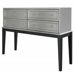 Red Living Kommode Vaunac - Matt Silber / Schwarz