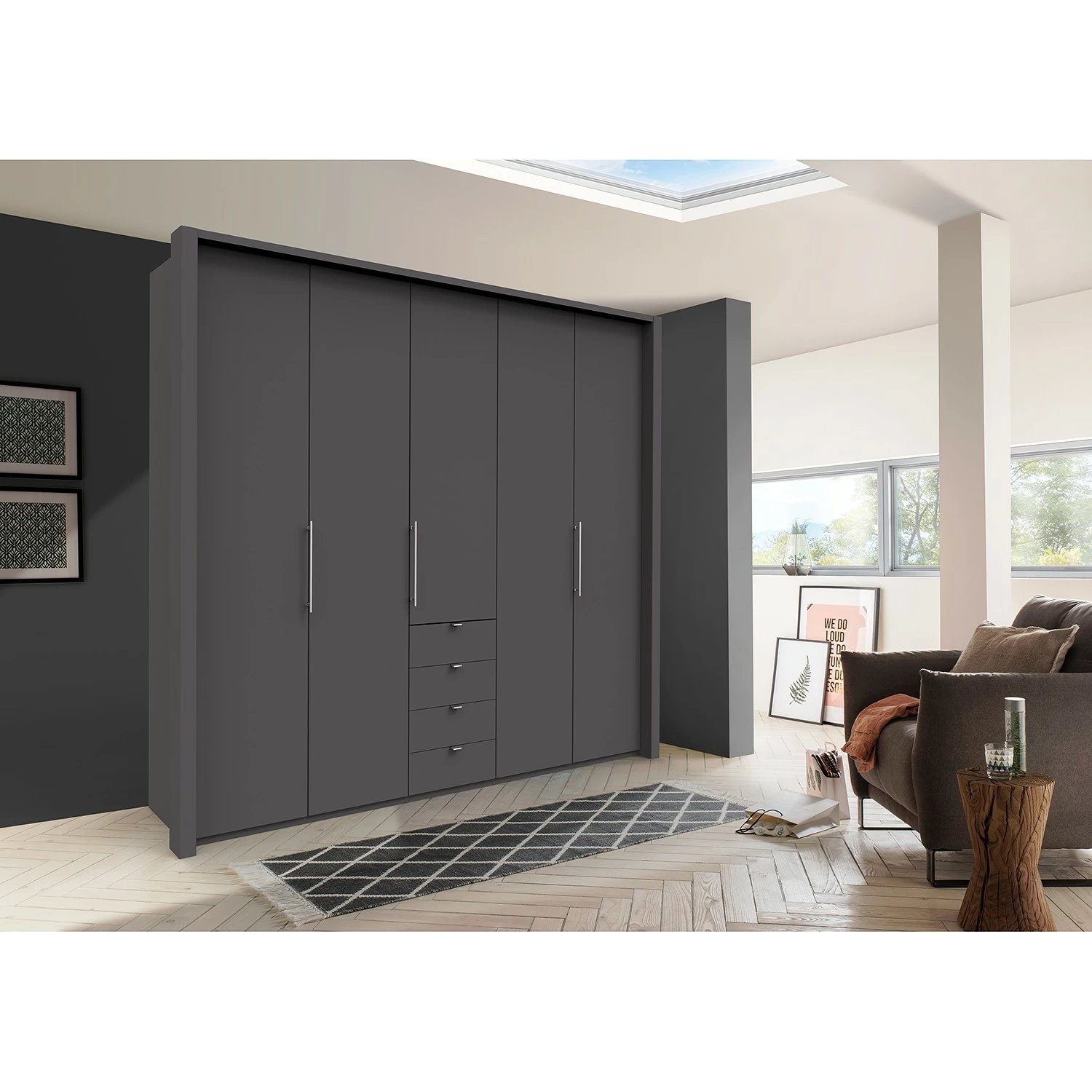 Wiemann Falttürenschrank Loft VI - Havanna - Höhe: 236 cm – Bild 3