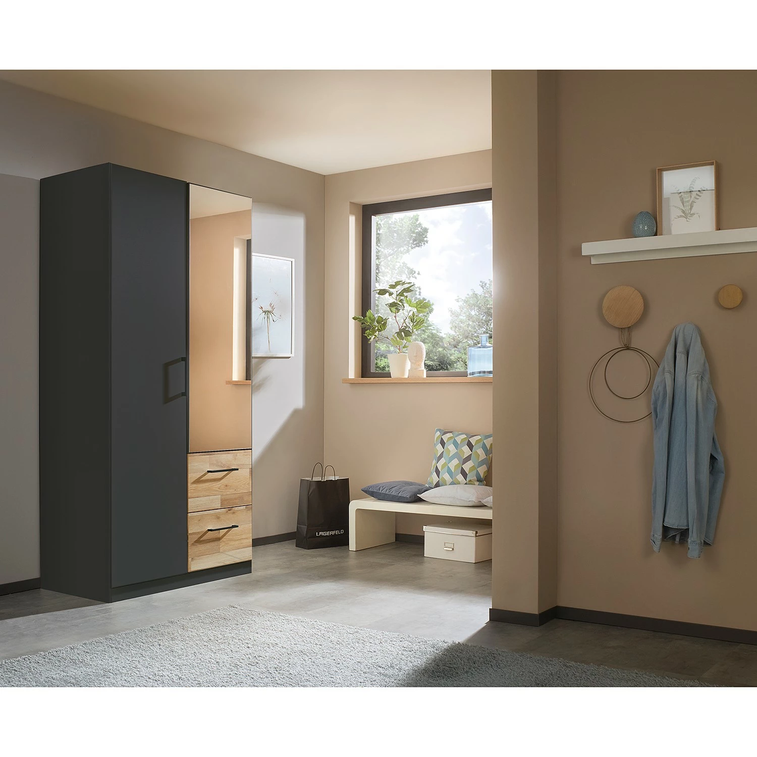 Rauch Blue Drehtürenschrank Pai - Graumetallic - Breite: 92 cm – Bild 2