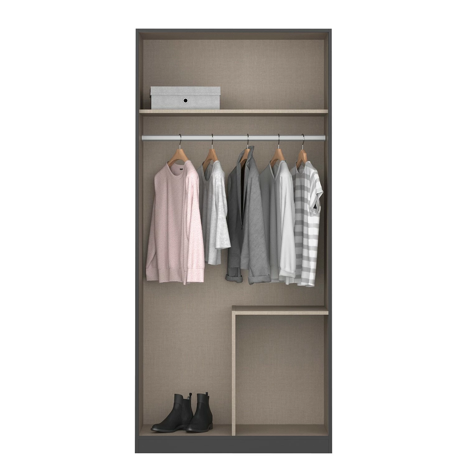 Rauch Blue Drehtürenschrank Pai - Graumetallic - Breite: 92 cm – Bild 4