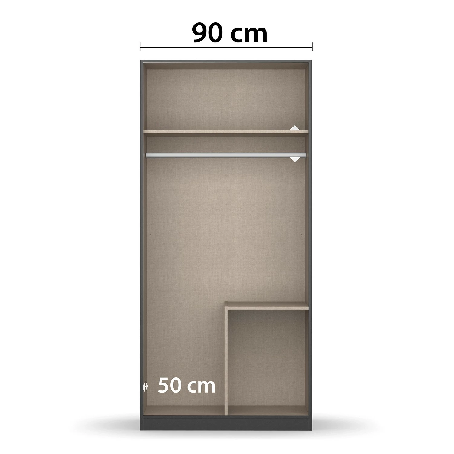 Rauch Blue Drehtürenschrank Pai - Graumetallic - Breite: 92 cm – Bild 8