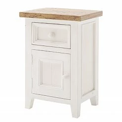 Maison Belfort Nachtkommode Balignton - Kiefer massiv - Weiß